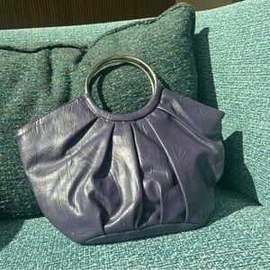 Faux Leather Purple Kidney Clutch  | Statement Piece